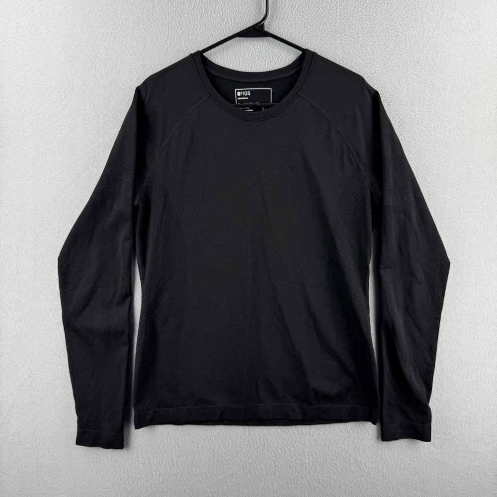 Figs Underscrub Shirt Womens XL Black Long Sleeve Undershirt Seamless Medical
